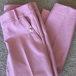 LOFT Ankle Length Pants with Gold Button Detail